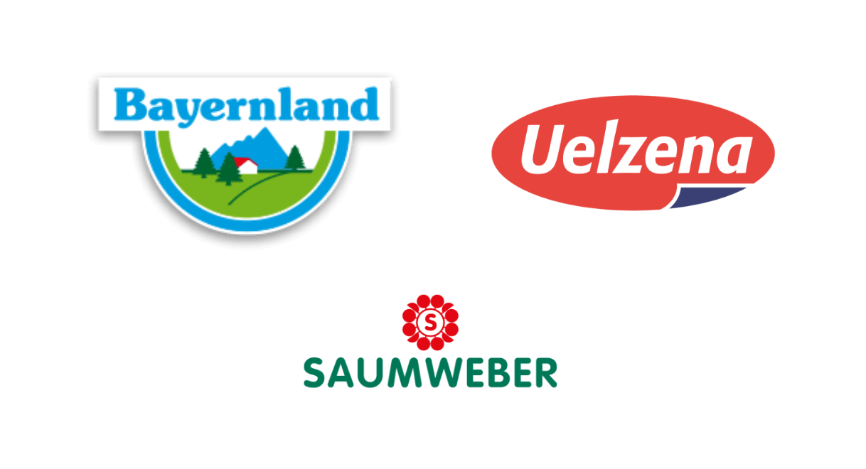Firmenlogos Bayernland, Uelzena, Saumweber